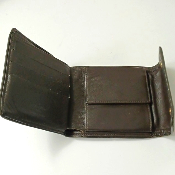 Louis Vuitton *Vintage* Trifold Mini Lin Army Green Denim Leather Wallet - Picture 5 of 11
